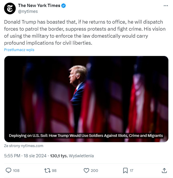 Emocje czytelników The New York Times na słowa Donalda Trumpa